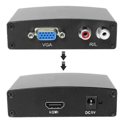 Conversor VGA P/ HDMI C/ Áudio 