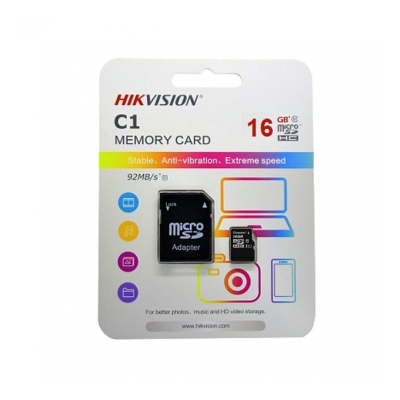 Cartão de Memória Micro SD 16GB - Classe 10 - Hikvision