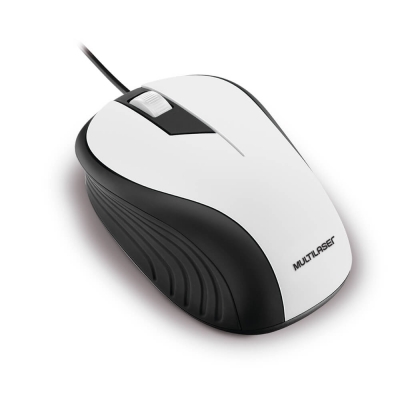 Mouse USB Multilaser Branco - MO224
