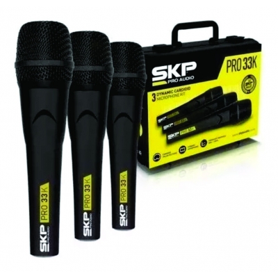 Microfone C/Fio - SKP - 3 Unidades - PRO-33K 