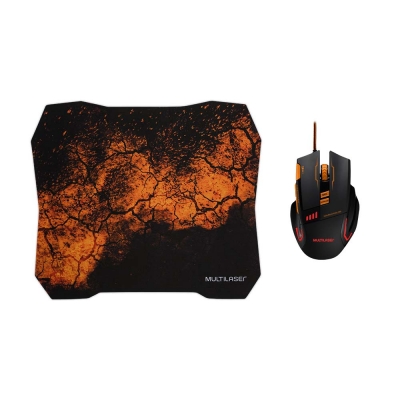 Kit Mouse + Mouse Pad Gamer Multilaser - MO256